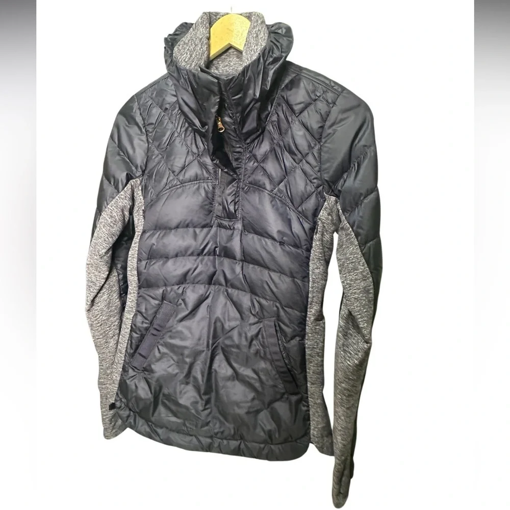Lululemon Purple Down For A Run Pullover Jacket | Heathered Knit Panels | Size 4